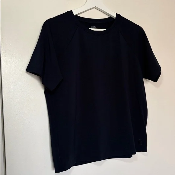 NEW Cozy Earth Bamboo Short Sleeve Top Women’s Navy Small - Picture 2 of 7